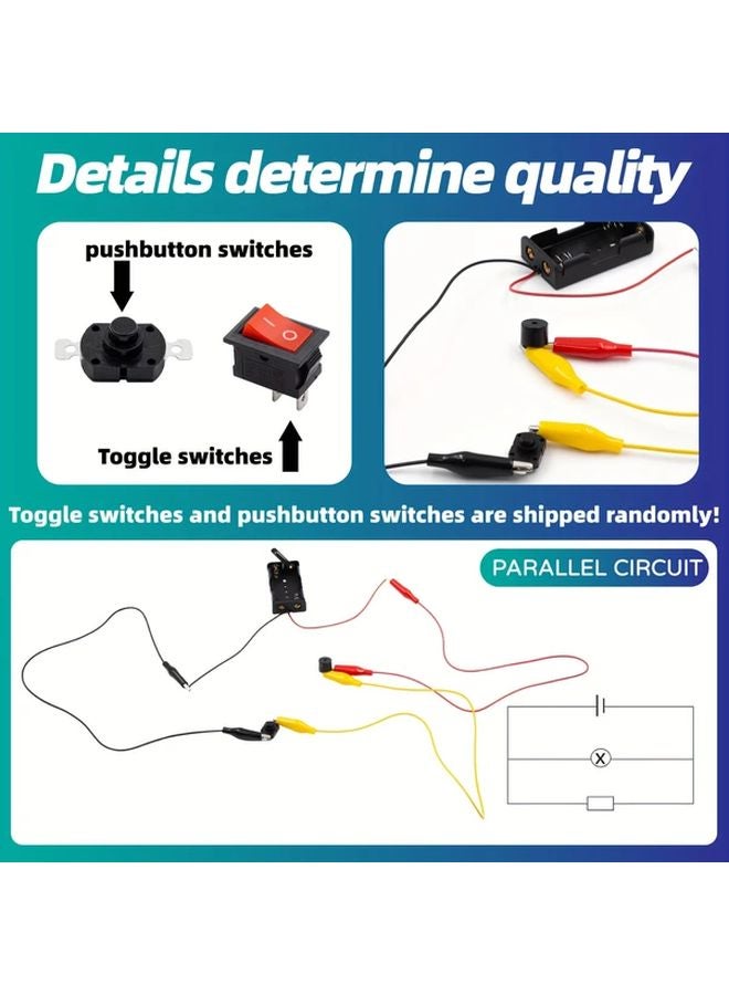 Model A8 STEM Science Experiment Kit with Motor Light Bulb Battery Holder Switch Buzzer - Image 5